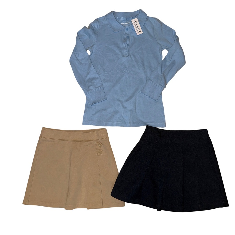 NEW Girls size 5 School Uniform shirt & skirts